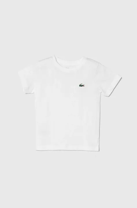 Detské tričko Lacoste biela farba, jednofarebný