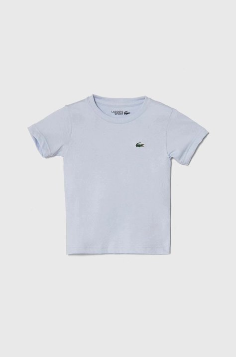 Lacoste t-shirt dziecięcy kolor niebieski gładki