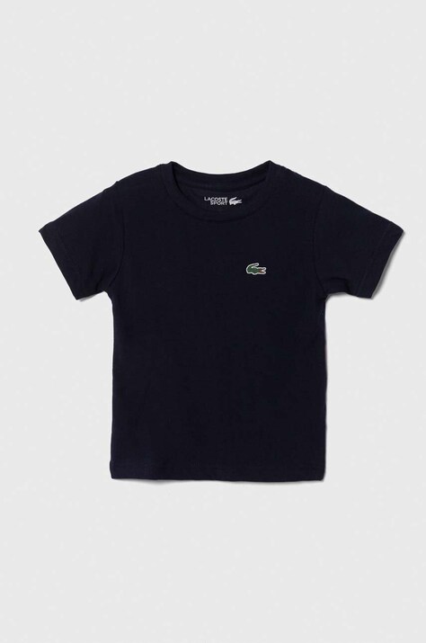 Детска тениска Lacoste в тъмносиньо с изчистен дизайн