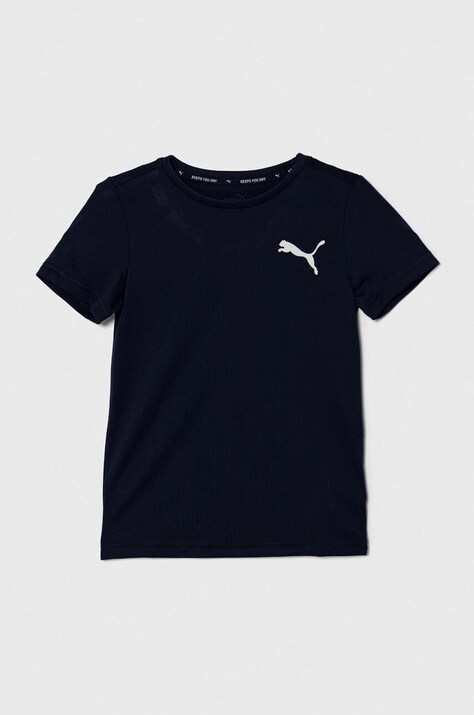 Otroška kratka majica Puma ACTIVE Small Logo Tee B mornarsko modra barva