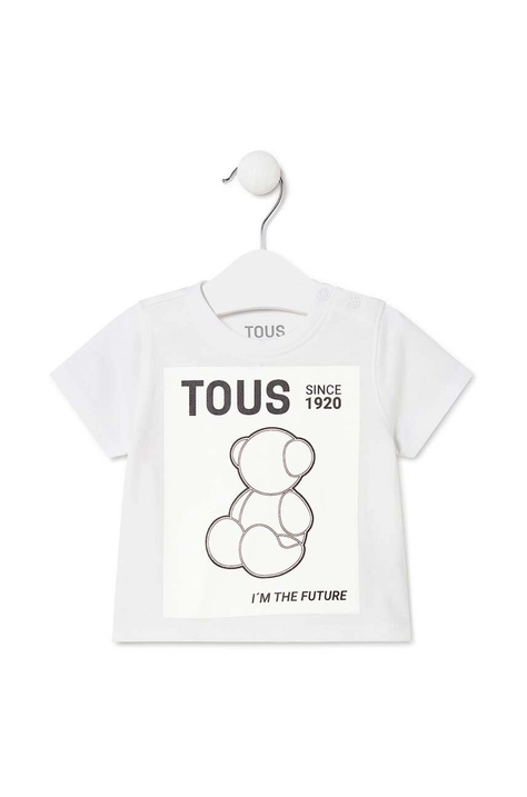 Tous tricou de bumbac pentru copii culoarea alb, cu imprimeu