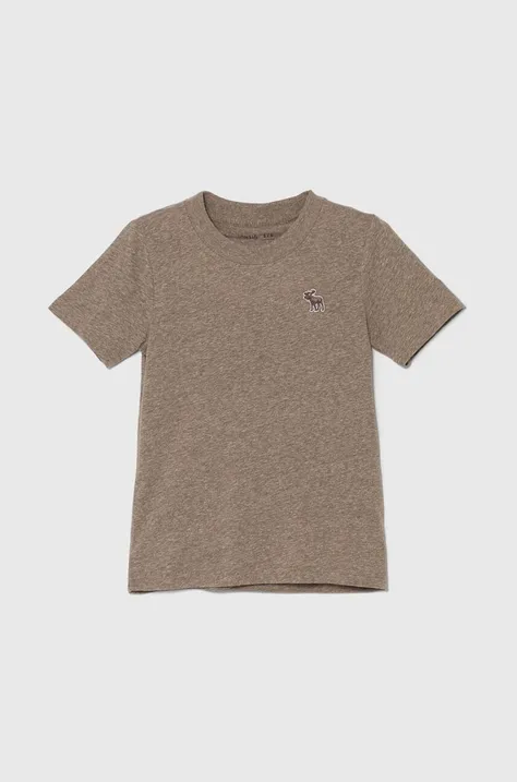 Dětské tričko Abercrombie & Fitch béžová barva, s aplikací