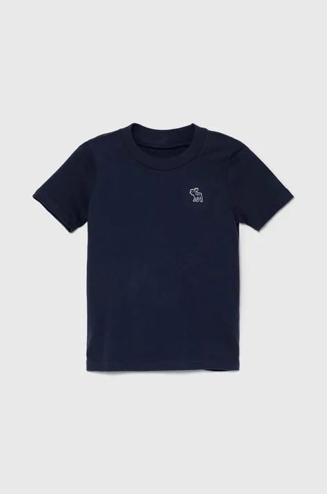 Otroška kratka majica Abercrombie & Fitch mornarsko modra barva
