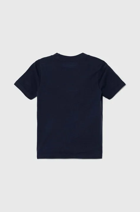 Abercrombie & Fitch t-shirt dziecięcy kolor granatowy z aplikacją