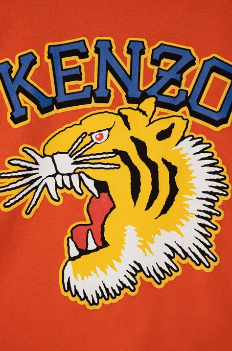 Kenzo Kids t-shirt bawełniany dziecięcy kolor pomarańczowy z nadrukiem