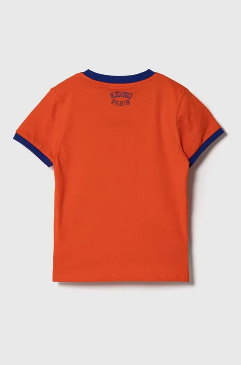Kenzo Kids t-shirt bawełniany dziecięcy kolor pomarańczowy z nadrukiem