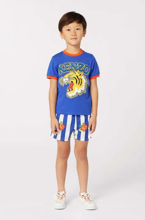 Kenzo Kids t-shirt in cotone per bambini colore blu