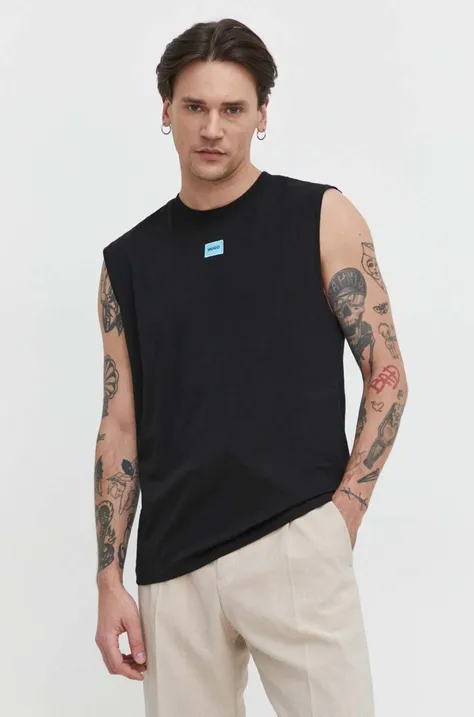 HUGO t-shirt bawełniany kolor czarny