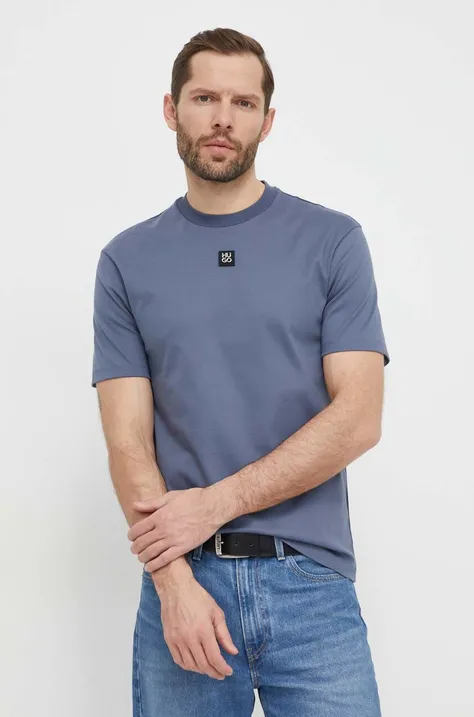 Bavlnené tričko HUGO pánsky,jednofarebný,50505201