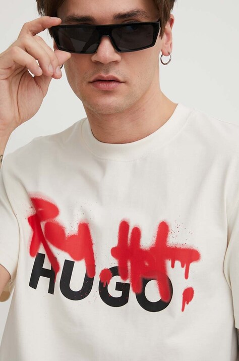 Бавовняна футболка HUGO — фото 4