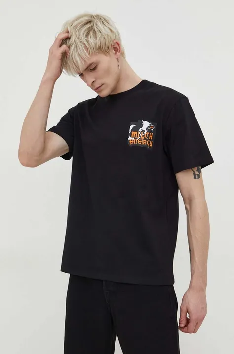 Bavlnené tričko HUGO pánsky, čierna farba, s potlačou, 50508531