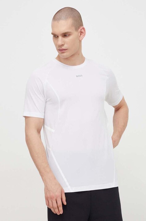 BOSS Green t-shirt męski kolor biały gładki 50506354