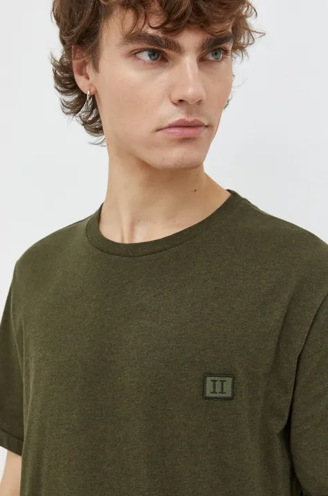 Βαμβακερό μπλουζάκι Les Deux ανδρικά, χρώμα: πράσινο