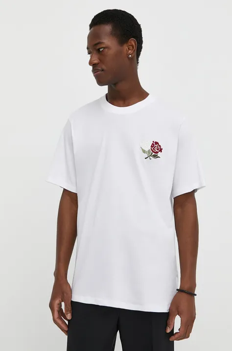Les Deux t-shirt bawełniany męski kolor biały z aplikacją
