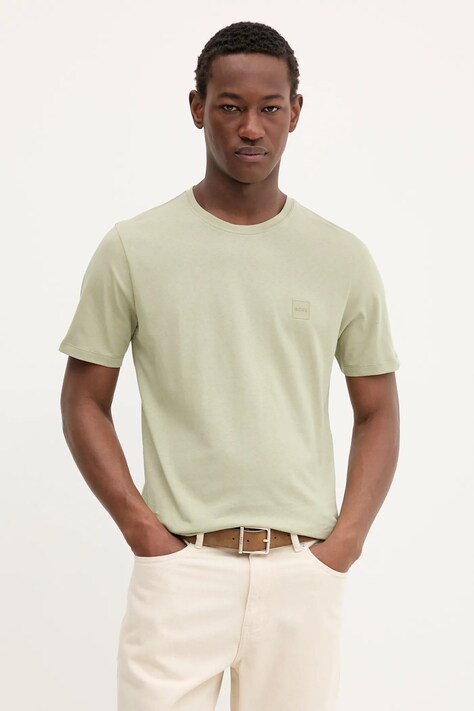 BOSS Orange tricou din bumbac culoarea negru, uni, 50508584
