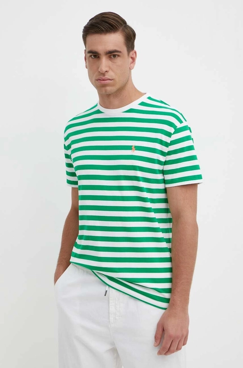 Polo Ralph Lauren tricou din bumbac barbati, culoarea verde, modelator, 710926999