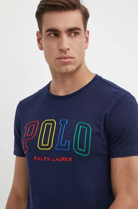 Хлопковая футболка Polo Ralph Lauren мужской с аппликацией