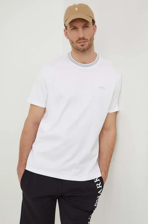 Бавовняна футболка Paul&Shark чоловічий колір білий з принтом