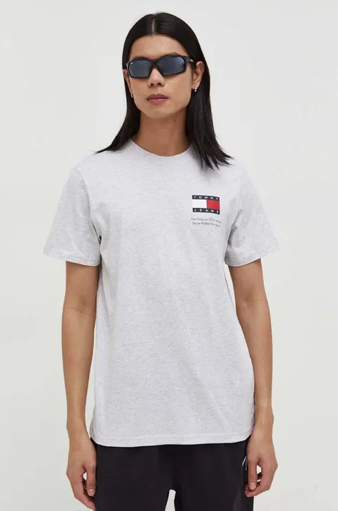 Tommy Jeans t-shirt bawełniany męski kolor beżowy z nadrukiem DM0DM18263