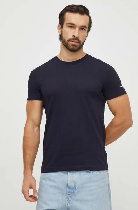 Tommy Hilfiger tricou din bumbac bărbați, culoarea bleumarin, uni MW0MW33892