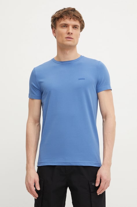 Calvin Klein tricou barbati, culoarea violet, neted, K10K112724