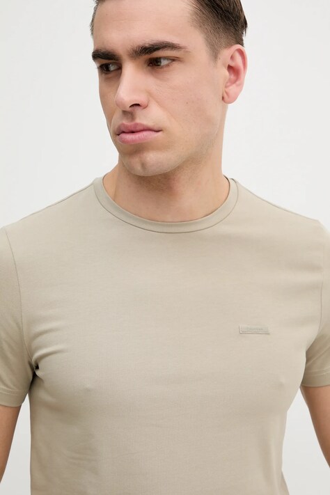 Tričko Calvin Klein béžová barva, K10K112724