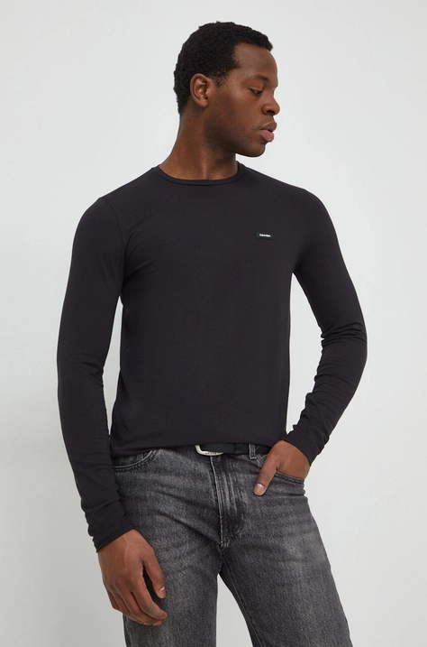 Longsleeve Calvin Klein χρώμα: μαύρο