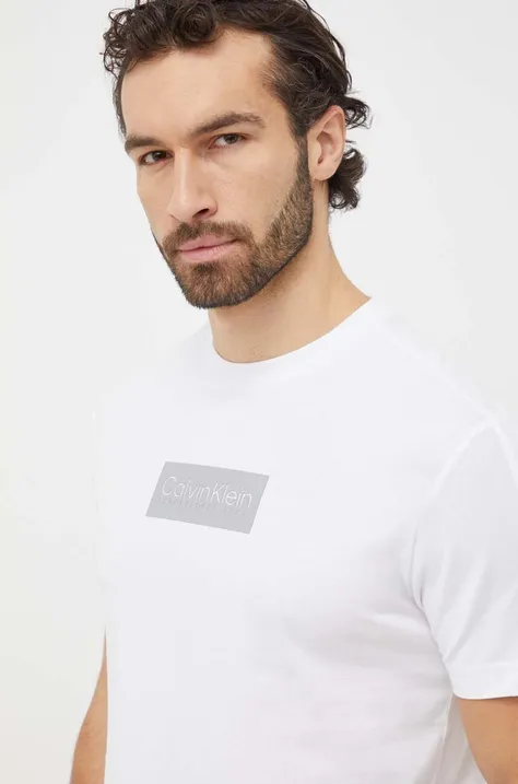 Бавовняна футболка Calvin Klein чоловічий колір білий з аплікацією