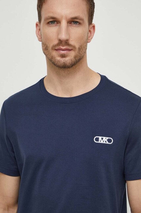 Michael Kors tricou din bumbac barbati, culoarea albastru marin, cu imprimeu