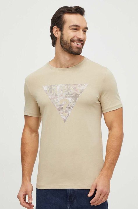 Μπλουζάκι Guess χρώμα: πράσινο