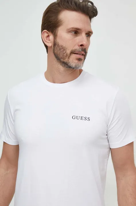 Tričko Guess JOE pánsky, biela farba, s potlačou, U4RM01 K6YW0