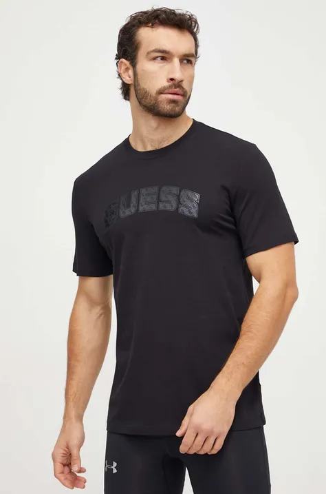 Guess t-shirt męski kolor czarny z nadrukiem