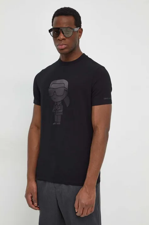 Karl Lagerfeld t-shirt uomo colore nero con applicazione