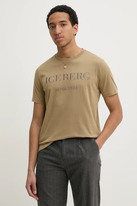Iceberg t-shirt bawełniany męski  F014 6327