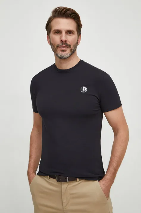 Majica kratkih rukava Just Cavalli za muškarce, boja: crna, bez uzorka