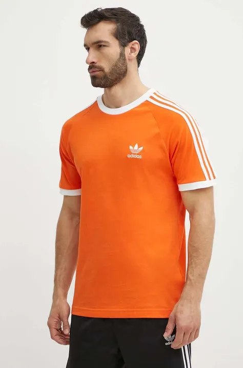 Pamučna majica adidas Originals za muškarce, boja: narančasta, s aplikacijom, IM9382