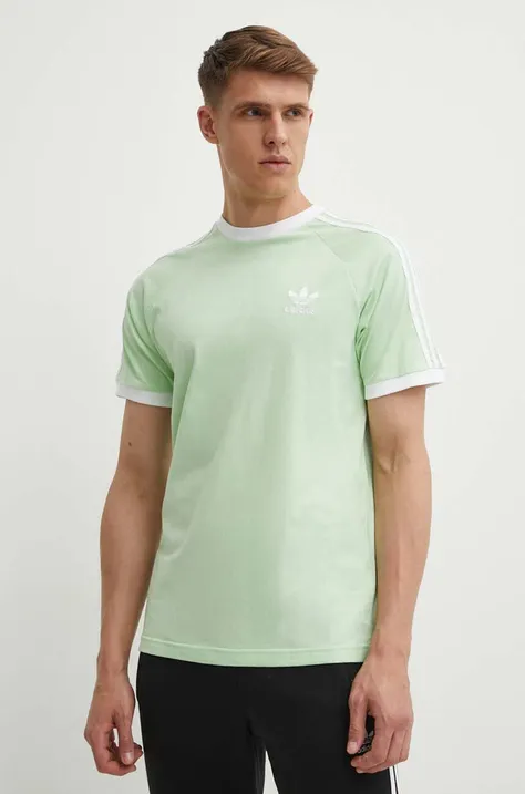 Хлопковая футболка adidas Originals мужская цвет зелёный с аппликацией IM9391