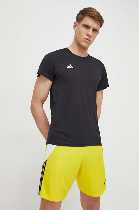 Μπλουζάκι για τρέξιμο adidas Performance Adizero χρώμα: μαύρο