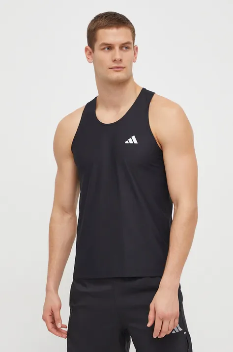 Μπλουζάκι για τρέξιμο adidas Performance Own The Run χρώμα: μαύρο