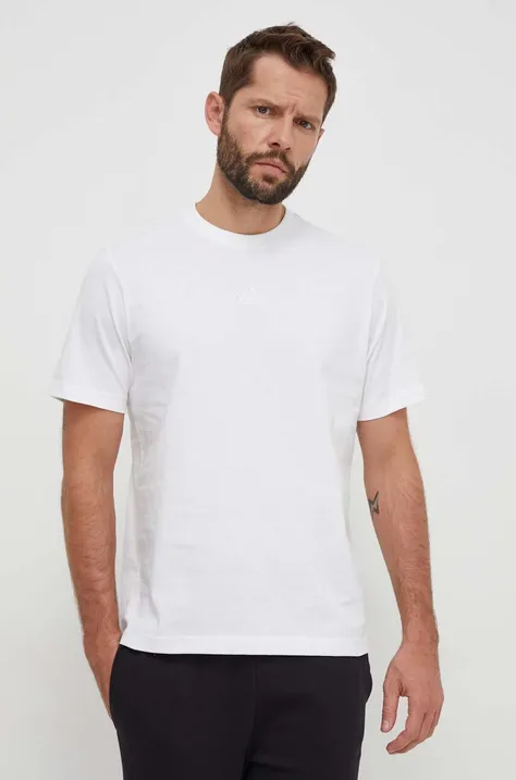 adidas t-shirt bawełniany męski kolor beżowy gładki