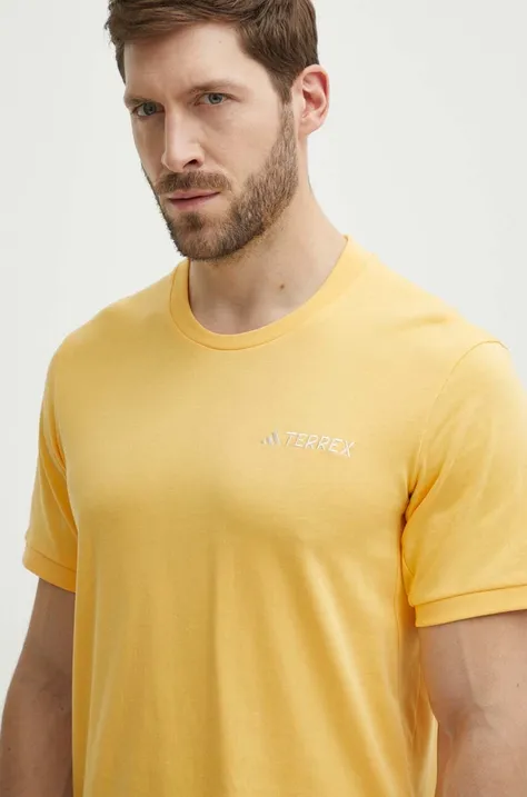 Αθλητικό μπλουζάκι adidas TERREX Xploric χρώμα: κίτρινο, IN4616