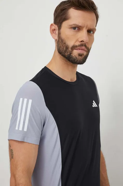adidas Performance t-shirt do biegania Own the Run kolor czarny wzorzysty