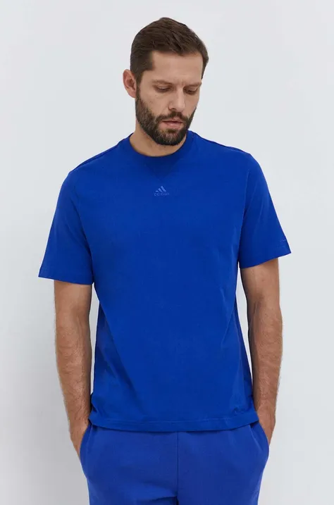 Хлопковая футболка adidas мужской однотонный