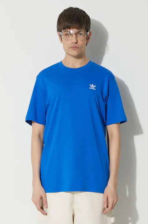 Памучна тениска adidas Originals Essential Tee в синьо с апликация IR9687