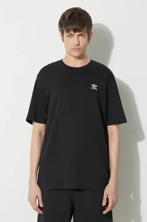 Бавовняна футболка adidas Originals Essential Tee чоловіча колір чорний з аплікацією IR9690