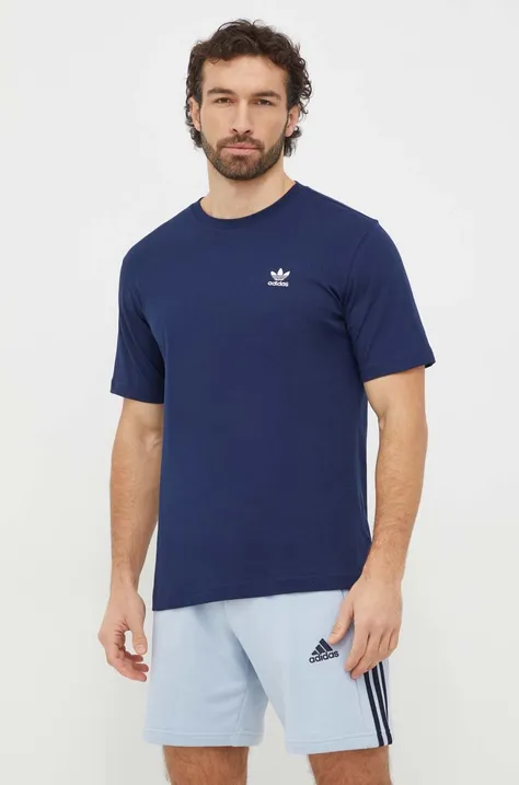 Bombažna kratka majica adidas Originals Essential Tee moška, mornarsko modra barva, IR9693