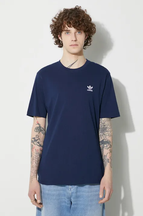 adidas Originals cotton t-shirt Essential Tee men’s navy blue color IR9693
