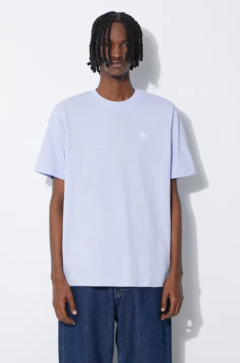 Bavlnené tričko adidas Originals pánske, fialová farba, jednofarebné, IR9696