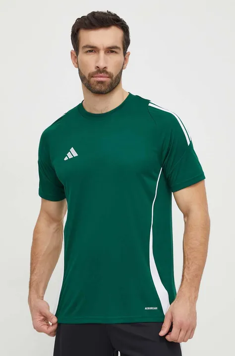 adidas Performance edzős póló Tiro 24 zöld, nyomott mintás, IS1017
