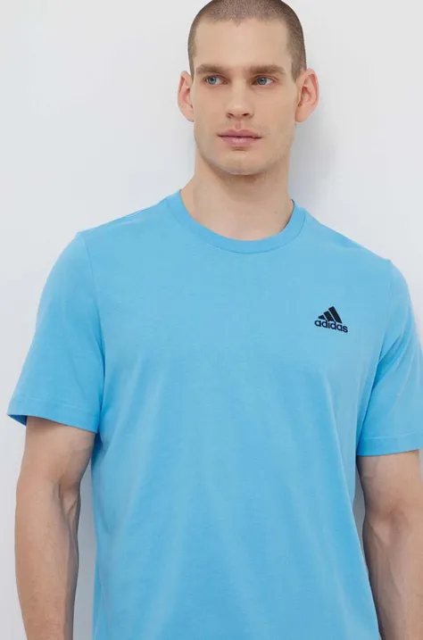 adidas t-shirt in cotone uomo colore blu IS1317